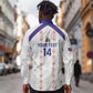 Custom Haiti Football Long Sleeve Button Shirt Les Grenadiers Veve Vodou White - African Pride