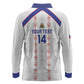 Custom Haiti Football Long Sleeve Polo Shirt Les Grenadiers Veve Vodou White - African Pride
