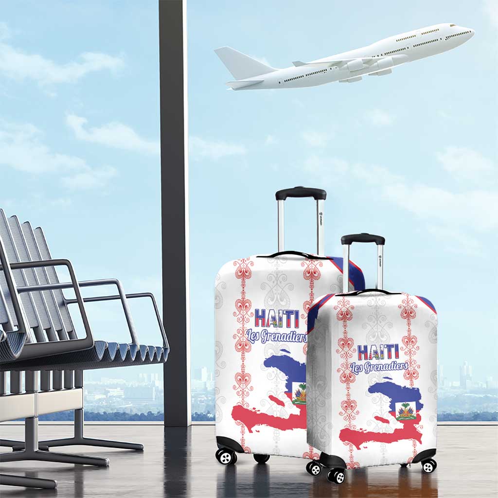 Haiti Football Luggage Cover Les Grenadiers Veve Vodou White - African Pride