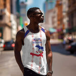 Custom Haiti Football Men Tank Top Les Grenadiers Veve Vodou White - African Pride