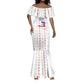 Custom Haiti Football Mermaid Dress Les Grenadiers Veve Vodou White - African Pride