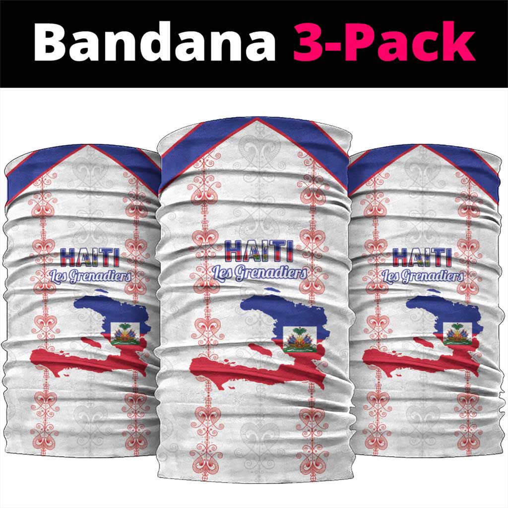 Haiti Football Neck Gaiter Les Grenadiers Veve Vodou White - African Pride
