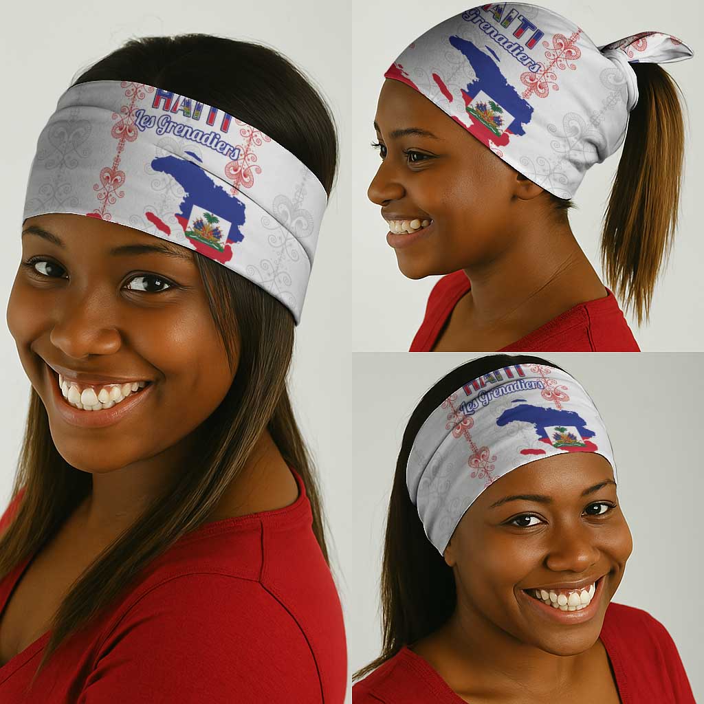 Haiti Football Neck Gaiter Les Grenadiers Veve Vodou White - African Pride