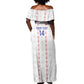 Custom Haiti Football Off Shoulder Maxi Dress Les Grenadiers Veve Vodou White - African Pride