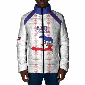 Custom Haiti Football Padded Jacket Les Grenadiers Veve Vodou White