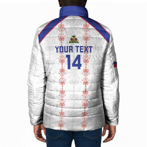 Custom Haiti Football Padded Jacket Les Grenadiers Veve Vodou White