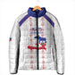 Custom Haiti Football Padded Jacket Les Grenadiers Veve Vodou White