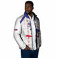 Custom Haiti Football Padded Jacket Les Grenadiers Veve Vodou White