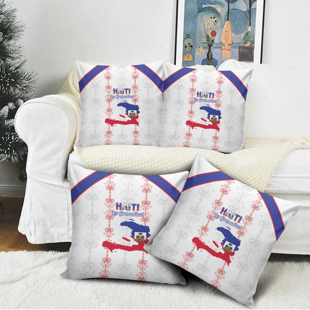 Haiti Football Pillow Cover Les Grenadiers Veve Vodou White