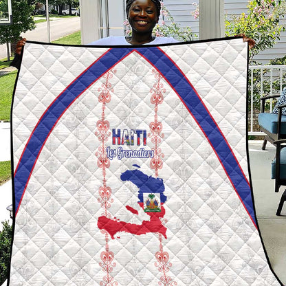 Haiti Football Quilt Les Grenadiers Veve Vodou White - African Pride