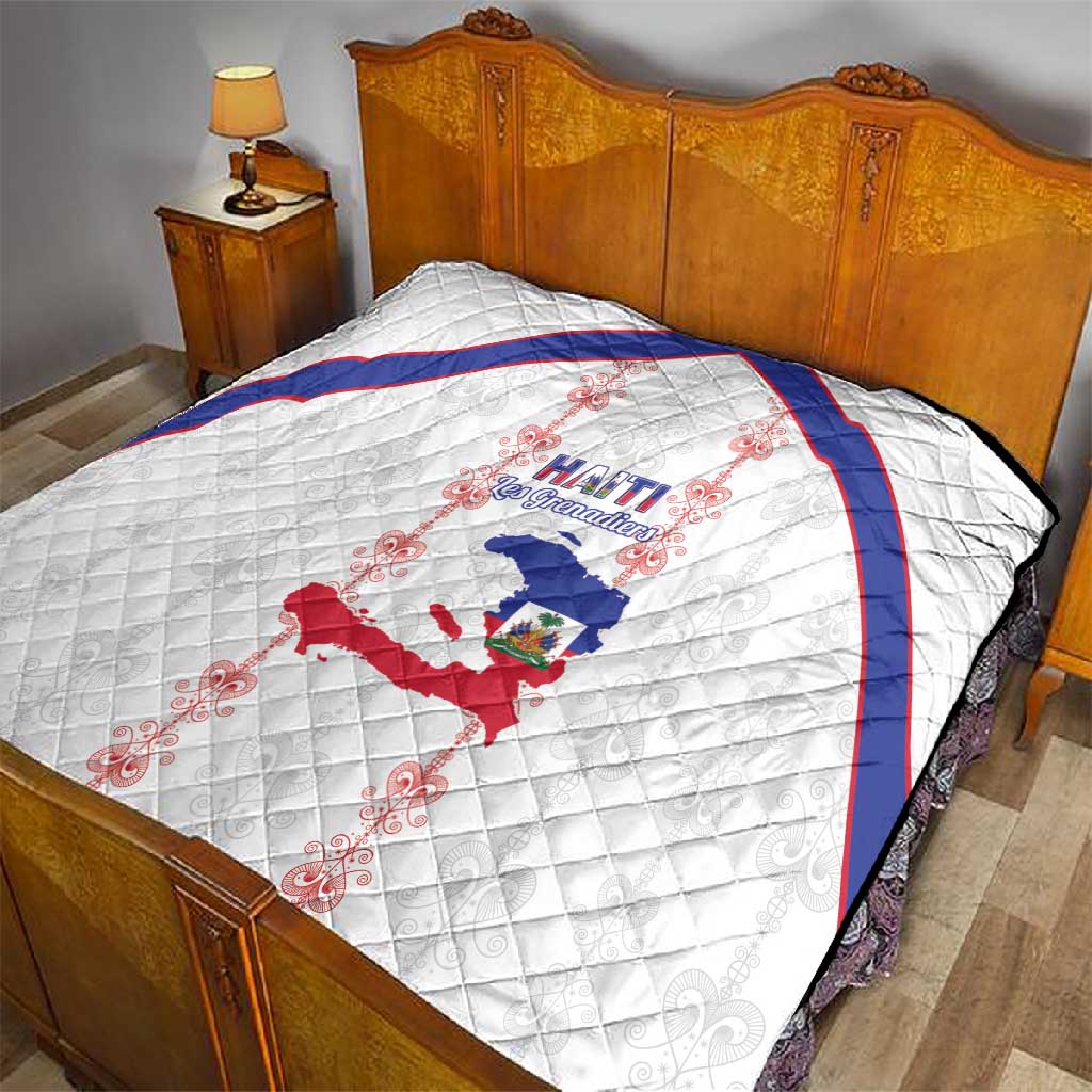 Haiti Football Quilt Les Grenadiers Veve Vodou White - African Pride