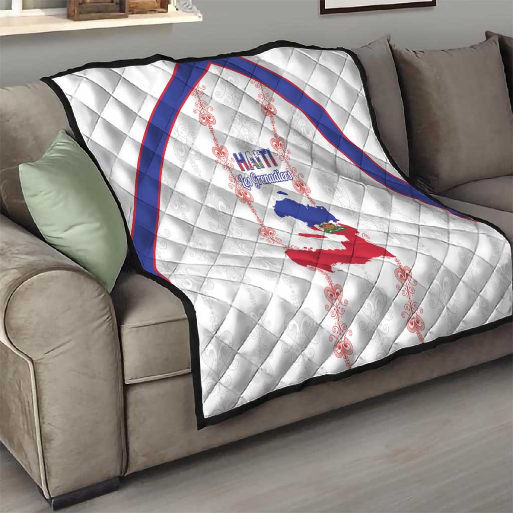 Haiti Football Quilt Les Grenadiers Veve Vodou White - African Pride
