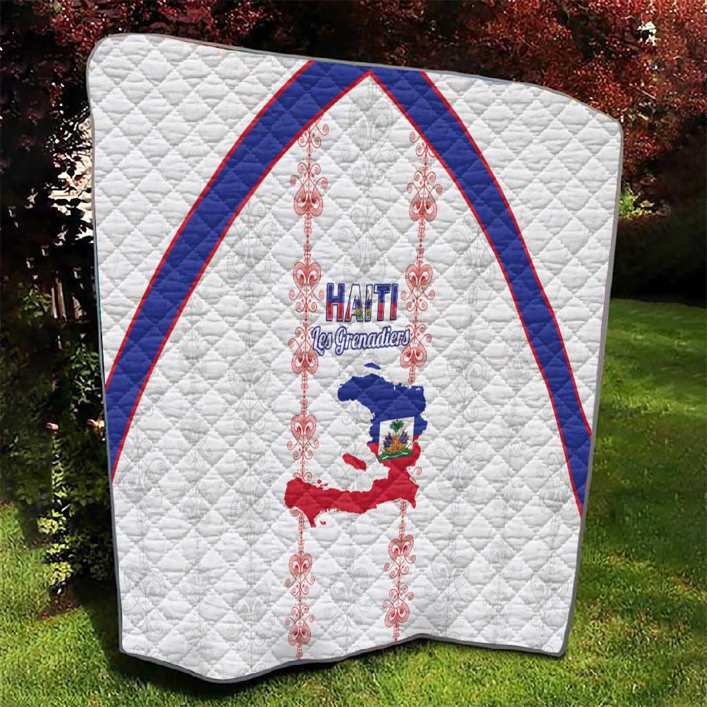 Haiti Football Quilt Les Grenadiers Veve Vodou White - African Pride