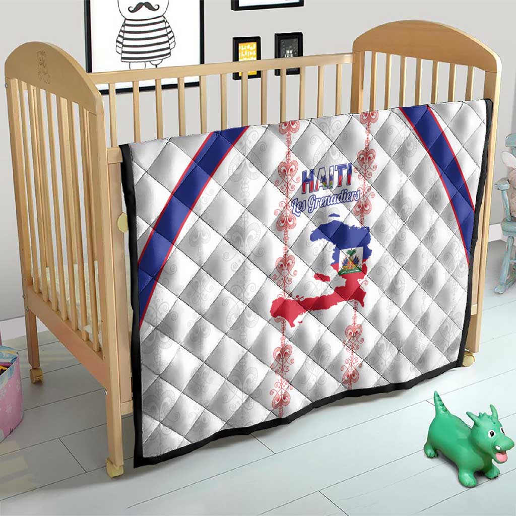 Haiti Football Quilt Les Grenadiers Veve Vodou White - African Pride