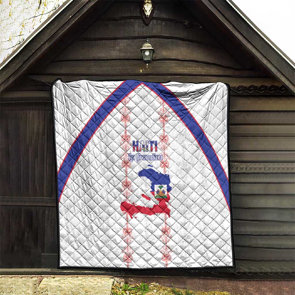 Haiti Football Quilt Les Grenadiers Veve Vodou White - African Pride