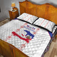 Haiti Football Quilt Bed Set Les Grenadiers Veve Vodou White - African Pride