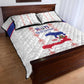 Haiti Football Quilt Bed Set Les Grenadiers Veve Vodou White - African Pride