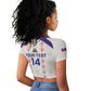 Custom Haiti Football Raglan Cropped T shirt Les Grenadiers Veve Vodou White - African Pride