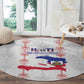Haiti Football Round Carpet Les Grenadiers Veve Vodou White - African Pride