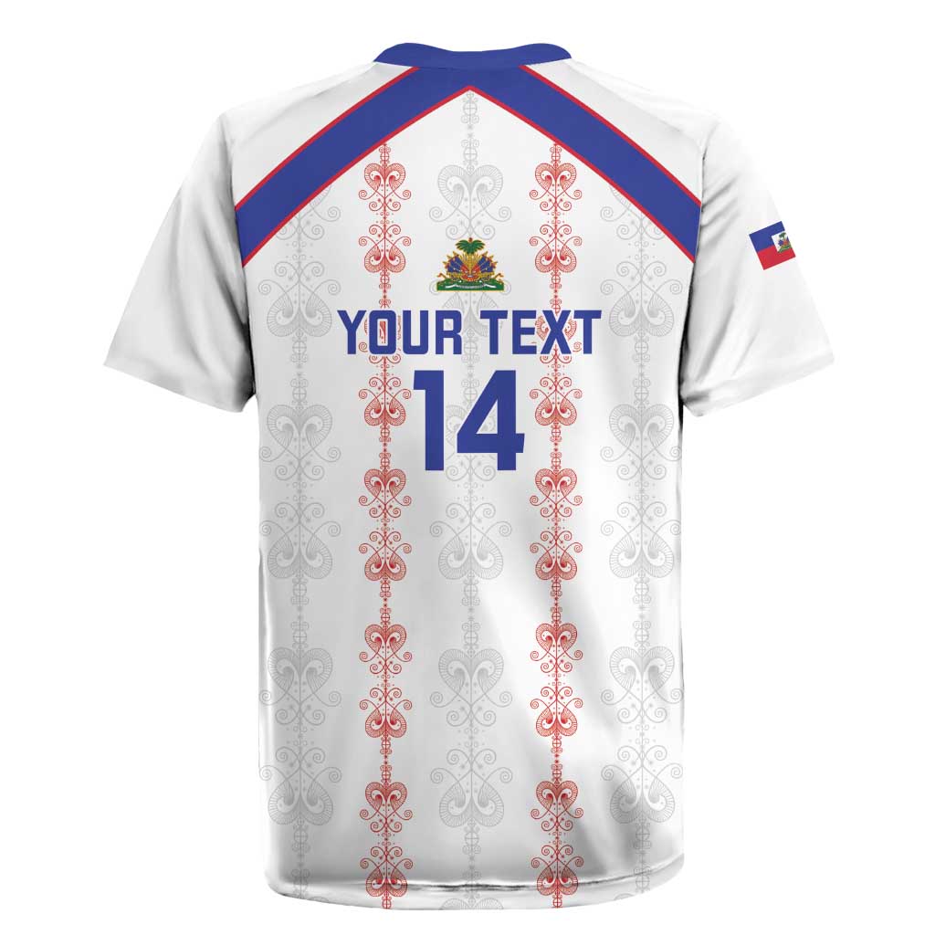 Custom Haiti Football Rugby Jersey Les Grenadiers Veve Vodou White - African Pride