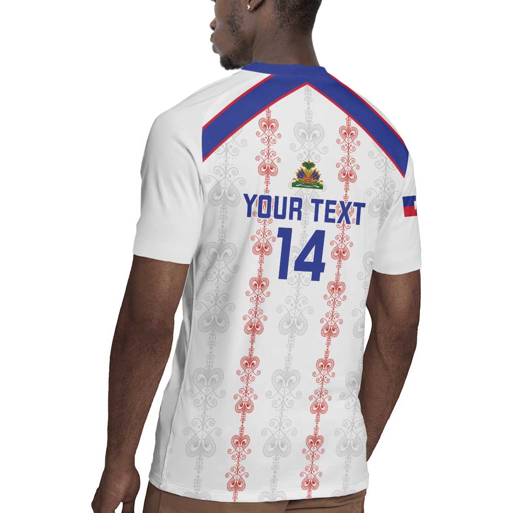 Custom Haiti Football Rugby Jersey Les Grenadiers Veve Vodou White - African Pride
