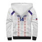 Custom Haiti Football Sherpa Hoodie Les Grenadiers Veve Vodou White - African Pride