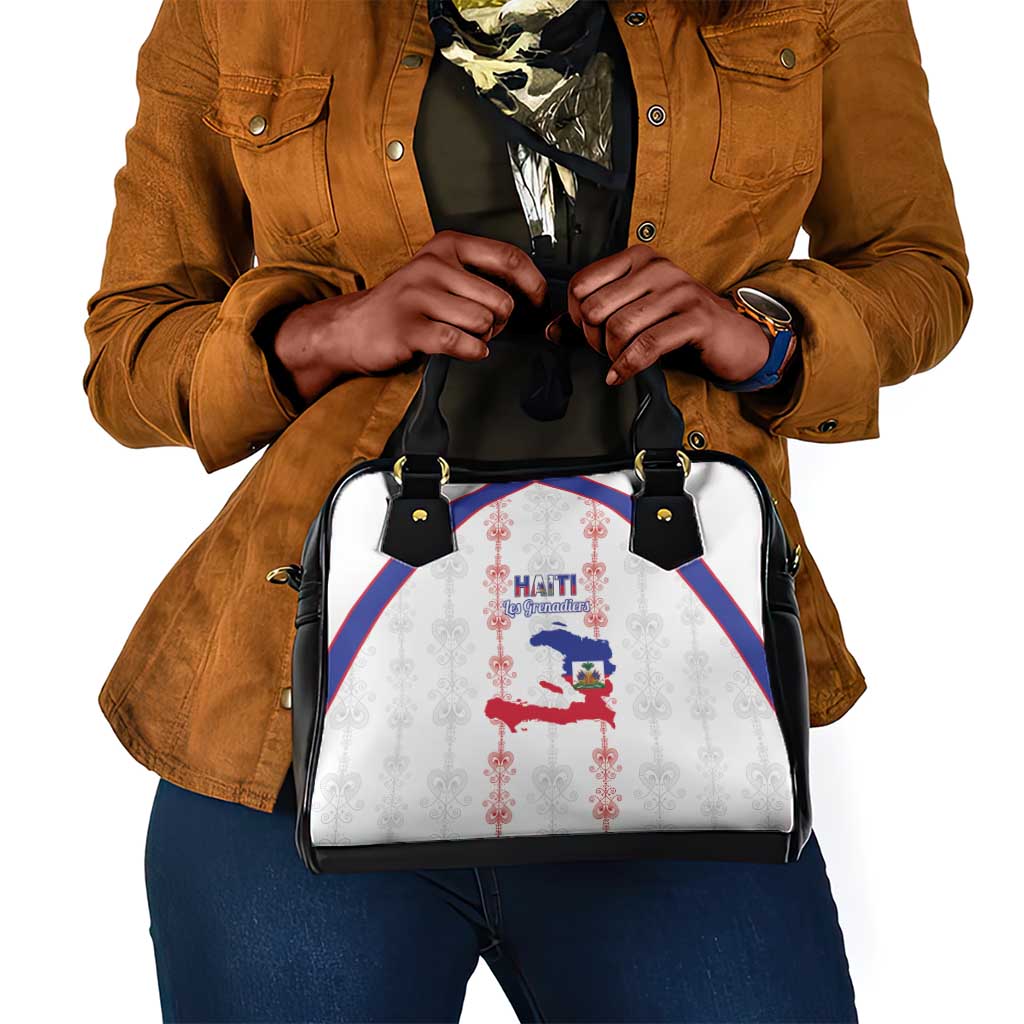 Haiti Football Shoulder Handbag Les Grenadiers Veve Vodou White - African Pride