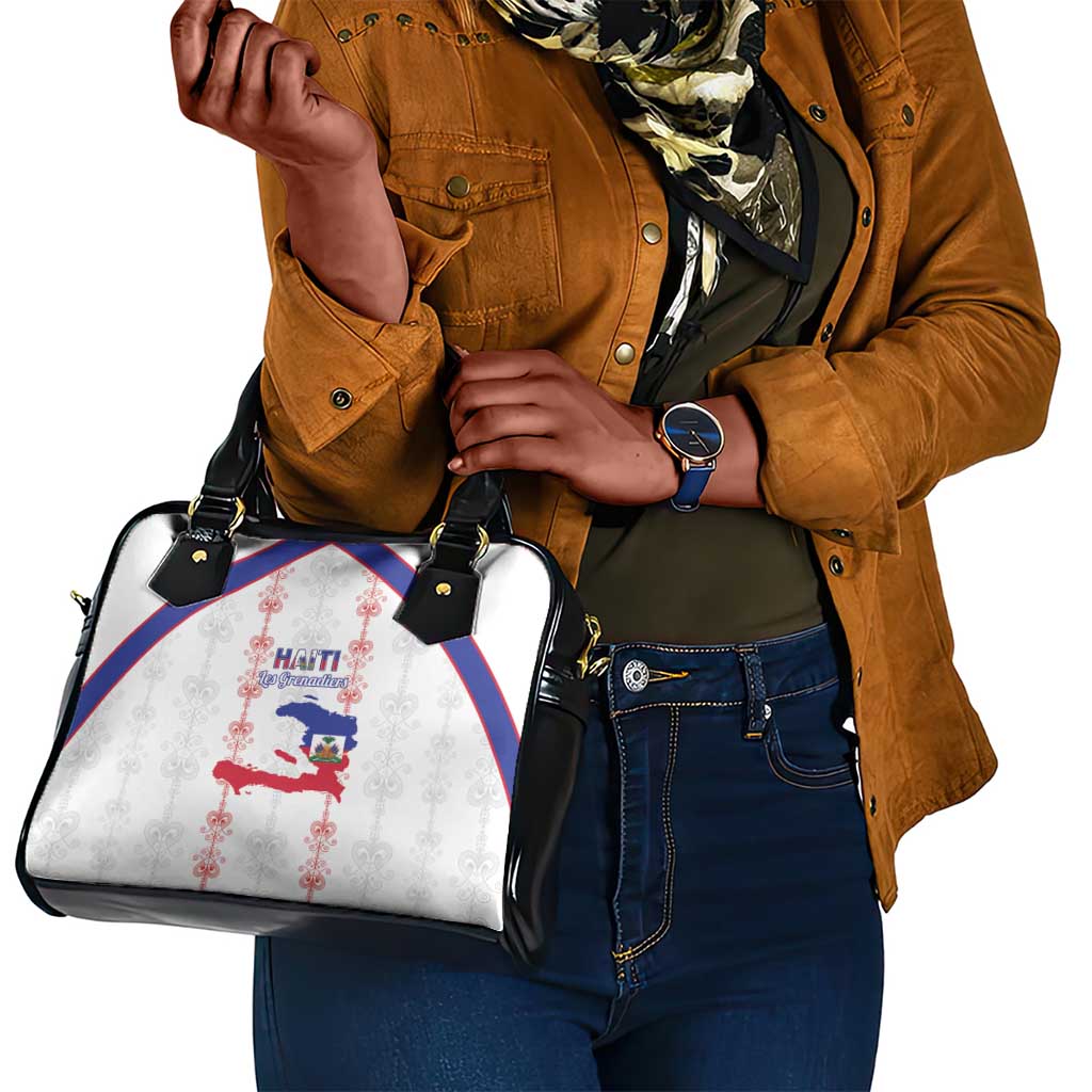 Haiti Football Shoulder Handbag Les Grenadiers Veve Vodou White - African Pride