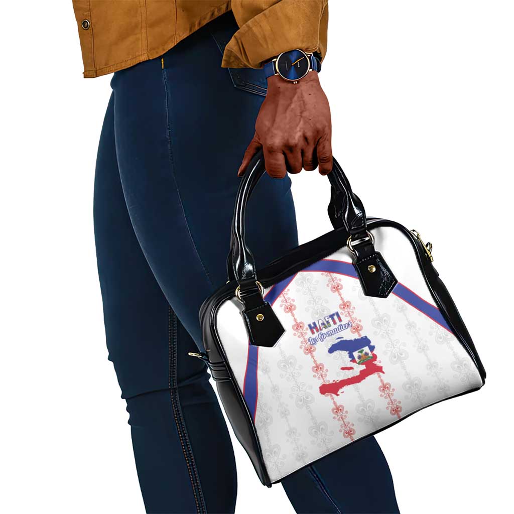 Haiti Football Shoulder Handbag Les Grenadiers Veve Vodou White - African Pride