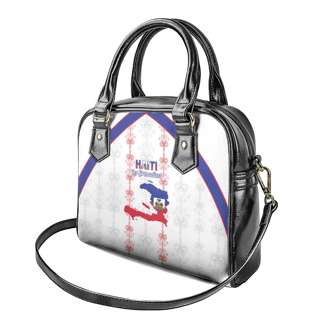 Haiti Football Shoulder Handbag Les Grenadiers Veve Vodou White - African Pride