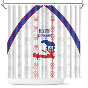 Haiti Football Shower Curtain Les Grenadiers Veve Vodou White - African Pride