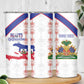 Custom Haiti Football Skinny Tumbler Les Grenadiers Veve Vodou White - African Pride