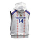 Custom Haiti Football Sleeveless Hoodie Les Grenadiers Veve Vodou White - African Pride