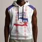 Custom Haiti Football Sleeveless Hoodie Les Grenadiers Veve Vodou White - African Pride