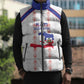 Custom Haiti Football Sleeveless Puffer Jacket Les Grenadiers Veve Vodou White