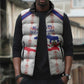 Custom Haiti Football Sleeveless Puffer Jacket Les Grenadiers Veve Vodou White