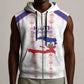 Custom Haiti Football Sleeveless Zip Hoodie Les Grenadiers Veve Vodou White - African Pride