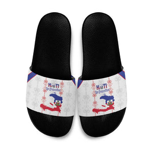 Haiti Football Slide Sandals Les Grenadiers Veve Vodou White