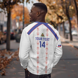 Custom Haiti Football Sweatshirt Les Grenadiers Veve Vodou White - African Pride