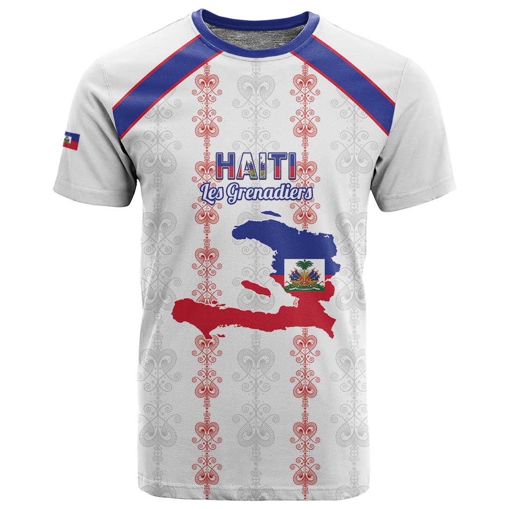 Custom Haiti Football T shirt Les Grenadiers Veve Vodou White - African Pride
