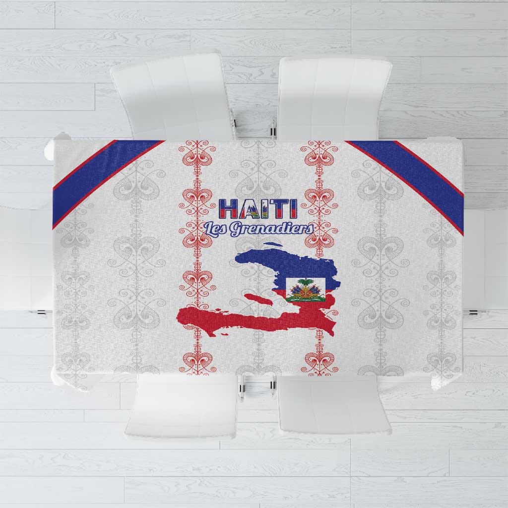 Haiti Football Tablecloth Les Grenadiers Veve Vodou White - African Pride
