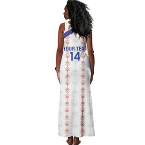 Custom Haiti Football Tank Maxi Dress Les Grenadiers Veve Vodou White - African Pride