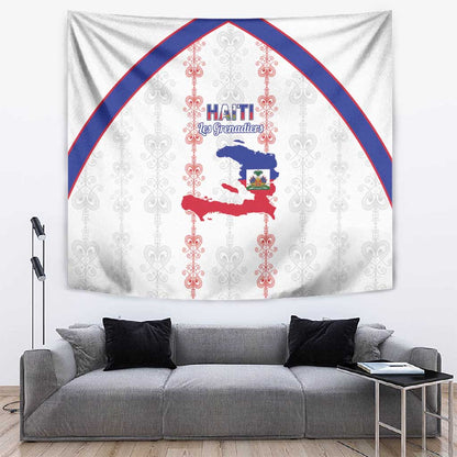 Haiti Football Tapestry Les Grenadiers Veve Vodou White - African Pride