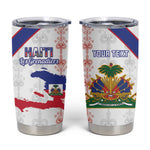 Custom Haiti Football Tumbler Cup Les Grenadiers Veve Vodou White - African Pride