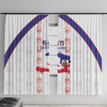 Haiti Football Window Curtain Les Grenadiers Veve Vodou White - African Pride