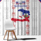 Haiti Football Window Curtain Les Grenadiers Veve Vodou White - African Pride