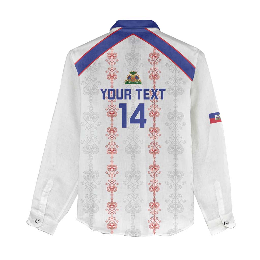 Custom Haiti Football Women Casual Shirt Les Grenadiers Veve Vodou White - African Pride
