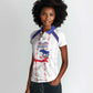 Custom Haiti Football Women Polo Shirt Les Grenadiers Veve Vodou White - African Pride