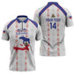 Custom Haiti Football Zipper Polo Shirt Les Grenadiers Veve Vodou White