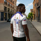 Custom Haiti Football Zipper Polo Shirt Les Grenadiers Veve Vodou White